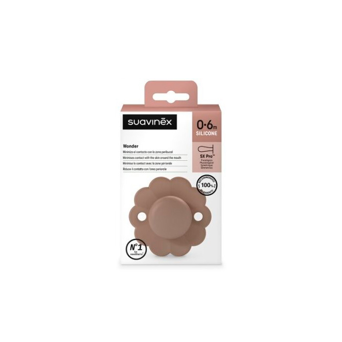 Suavinex Chupete Wonder Intense con Tetina Fisiológica Sx Pro Silicona 0-6m Marrón