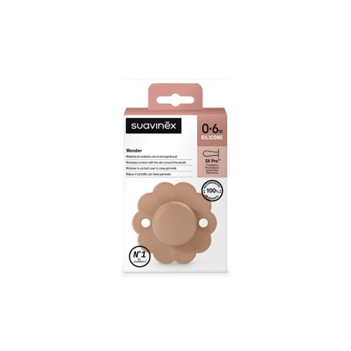 Suavinex Chupete Wonder Soft con Tetina Fisiológica Sx Pro Silicona 0-6m Marrón