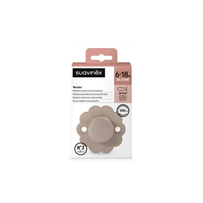 Suavinex Chupete Wonder Soft con Tetina Fisiológica Sx Pro Silicona 6-18m Gris