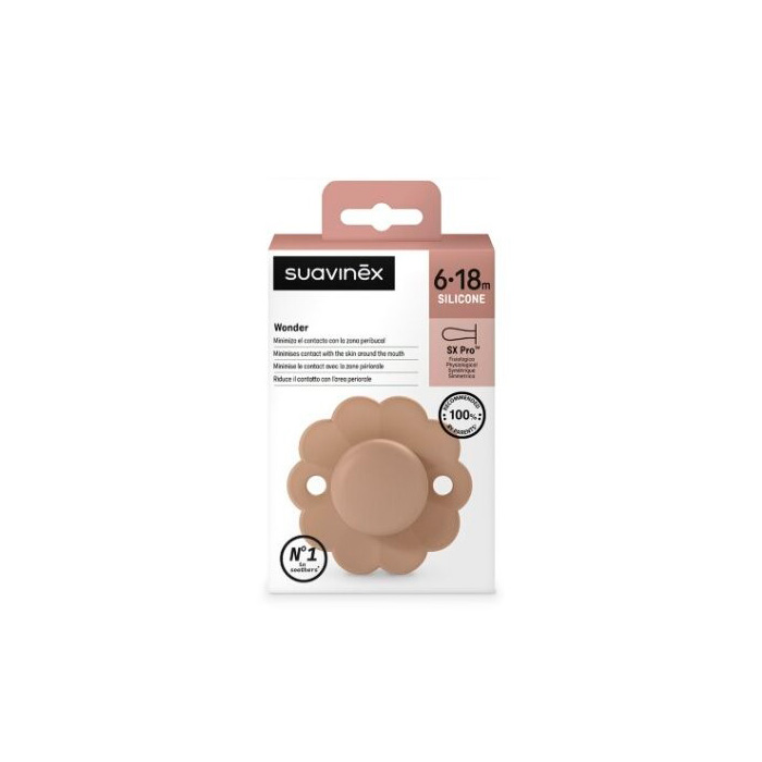 Suavinex Chupete Wonder Soft con Tetina Fisiológica Sx Pro Silicona 6-18m Marrón