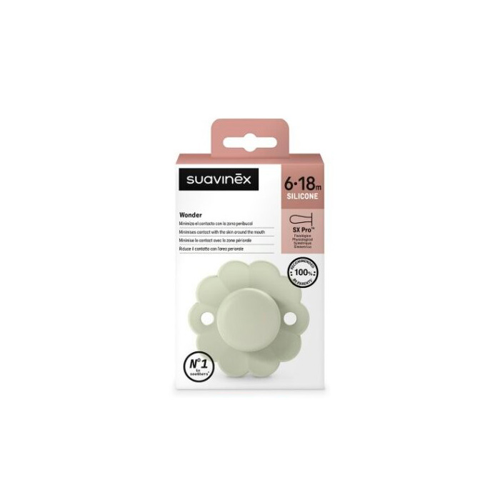 Suavinex Chupete Wonder Soft con Tetina Fisiológica Sx Pro Silicona 6-18m Verde