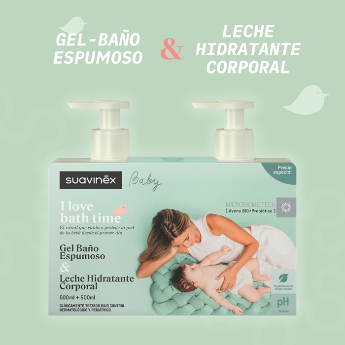 Suavinex Gel Baño Espumoso 500ml + Leche Hidratante Corporal 500ml