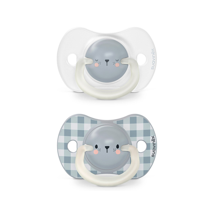 Suavinex Pack Chupetes Night & Day Tetina Fisiológica Sx Pro 6-18m Blanco y Azul
