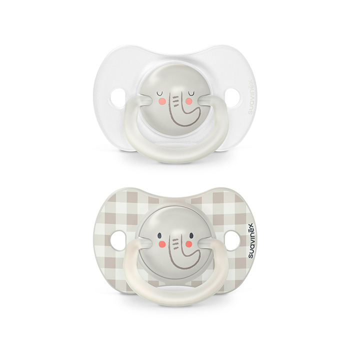 Suavinex Pack Chupetes Night & Day Tetina Fisiológica Sx Pro 6-18m Blanco y Gris