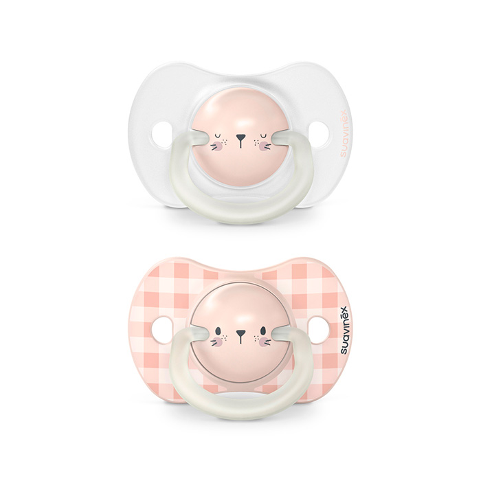 Suavinex Pack Chupetes Night & Day Tetina Fisiológica Sx Pro 6-18m Blanco y Rosa