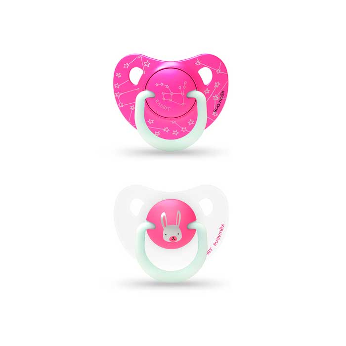 Suavinex Pack Chupetes Night & Day 6-18m Rosa y Blanco
