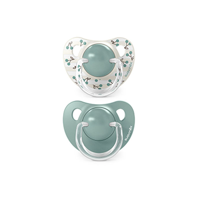 Suavinex Pack Chupetes Prints Birdies Tetina Anatómica Silicona Sx Pro +18m Blanco y Verde