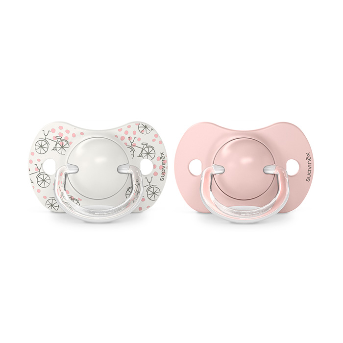 Suavinex Pack Chupetes Prints Tetina Fisiológica Sx Pro 0-6m Blanco y Rosa