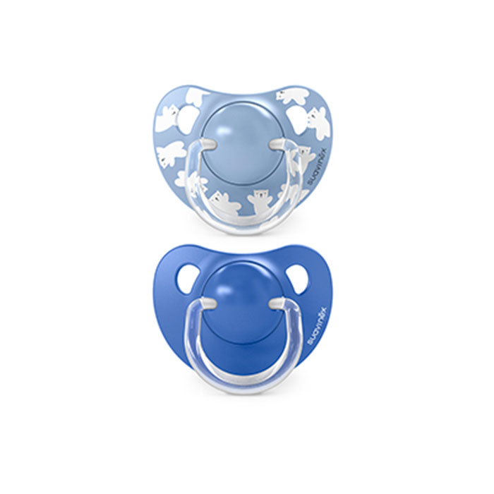 Suavinex Pack Chupetes Prints Wild & Free Tetina Anatómica Silicona 6-18m Azul