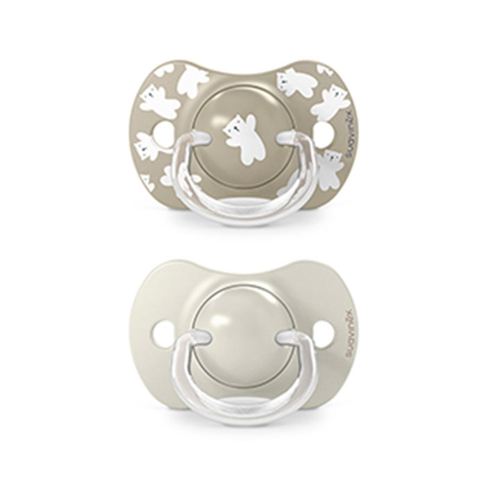 Suavinex Pack Chupetes Prints Wild & Free Tetina Fisiológica Sx Pro +18m Gris y Blanco