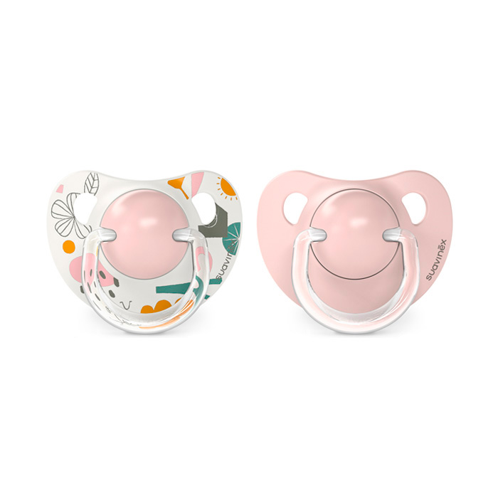 Suavinex Pack Chupetes Tetina Anatómica Silicona 0-6m Blanco y Rosa