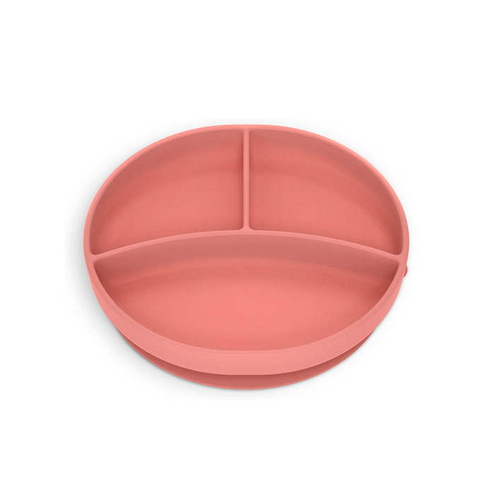 Suavinex Plato con Divisiones Silicona Colour Essence Rosa