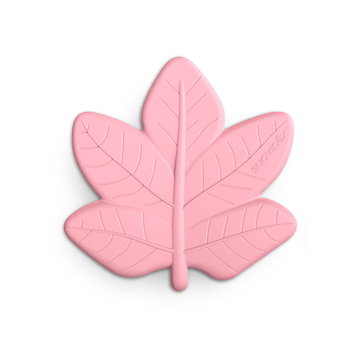 Suavinex Poetry Mordedor Silicona Hoja de Bosque Rosa +0m
