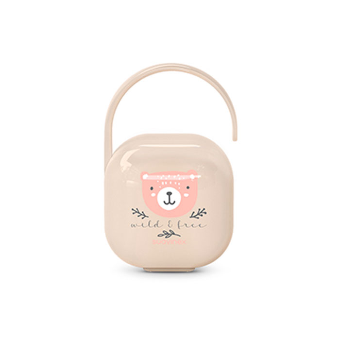 Suavinex Portachupetes Prints Wild & Free +0m Beige