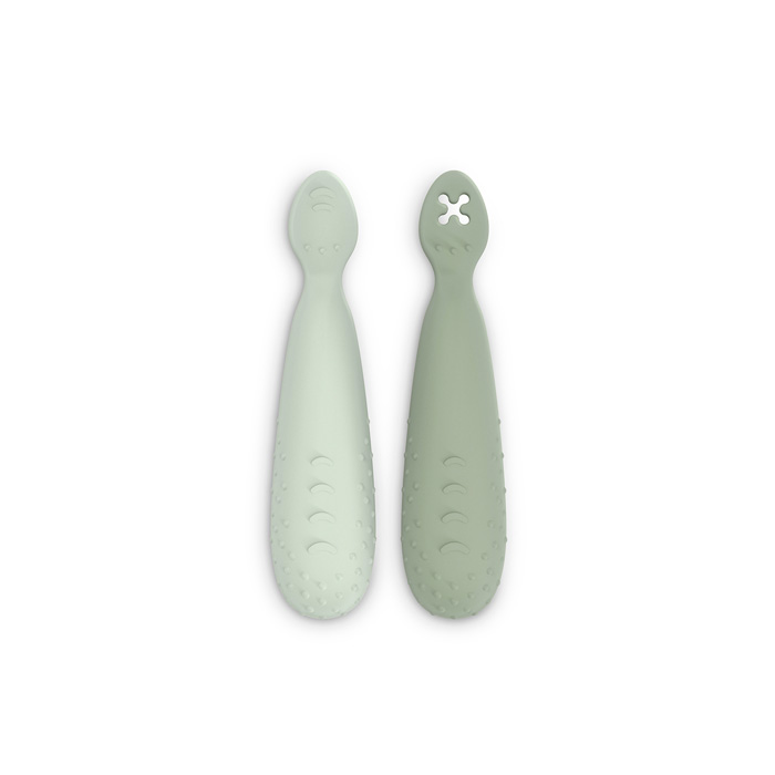 Suavinex Set Precuchara Aprendizaje Silicona Colour Essence Verde 2 Uds