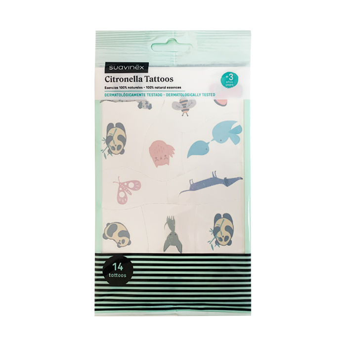 Suavinex Tattoo Citronela Bean Animal Lover 14 Unidades