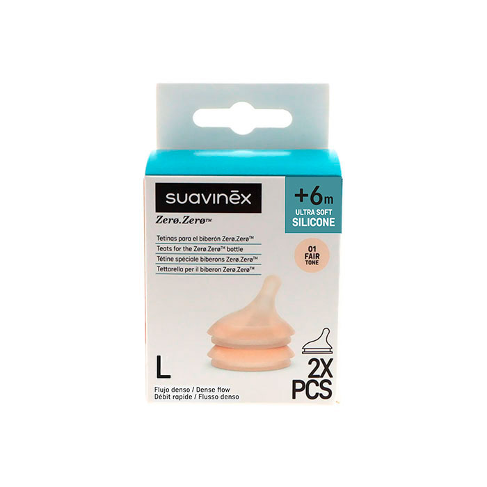 Suavinex Tetina Anticólico Zero Zero Flujo Denso 01 Fair +6m 2 Uds
