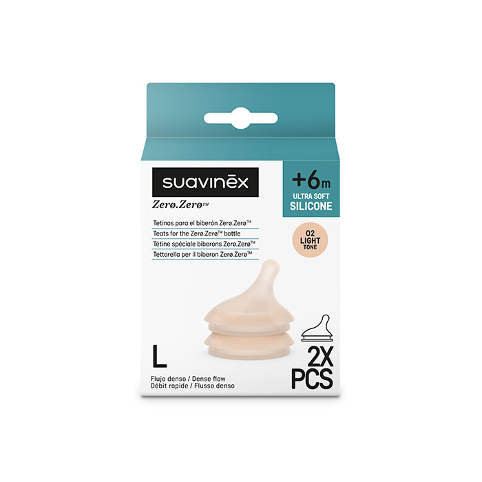 Suavinex Tetina Anticólico Zero Zero Flujo Denso 02 Light +6m 2 Uds