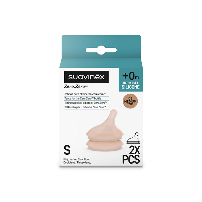 Suavinex Tetina Anticólico Zero Zero Flujo Lento 03 Medium +0m 2 Uds