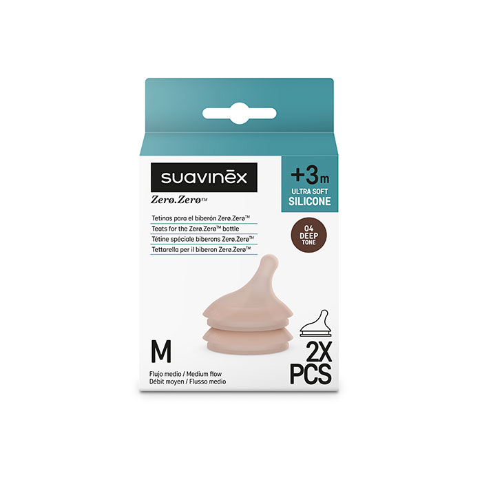 Suavinex Tetina Anticólico Zero Zero Flujo Medio 04 Deep +3m 2 Uds