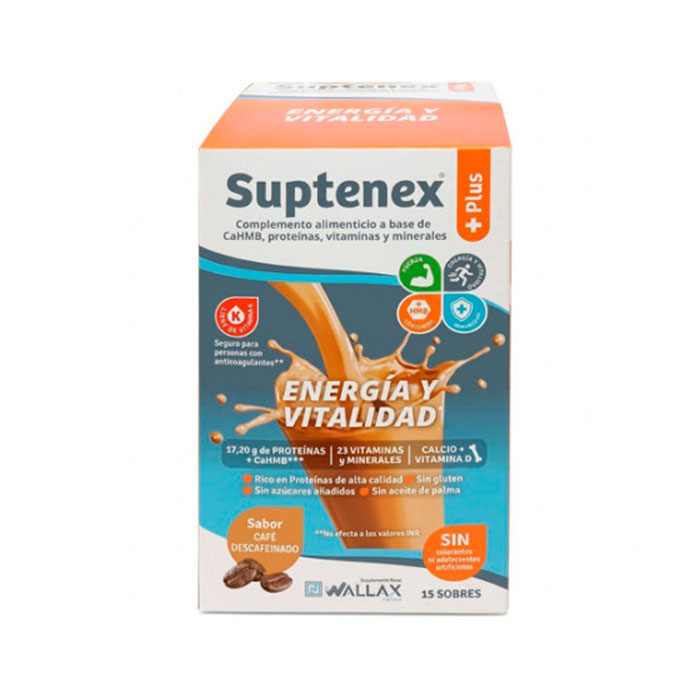 Sup Tenex Plus Energía y Vitalidad Sabor Café Descafeinado 15 Sobres
