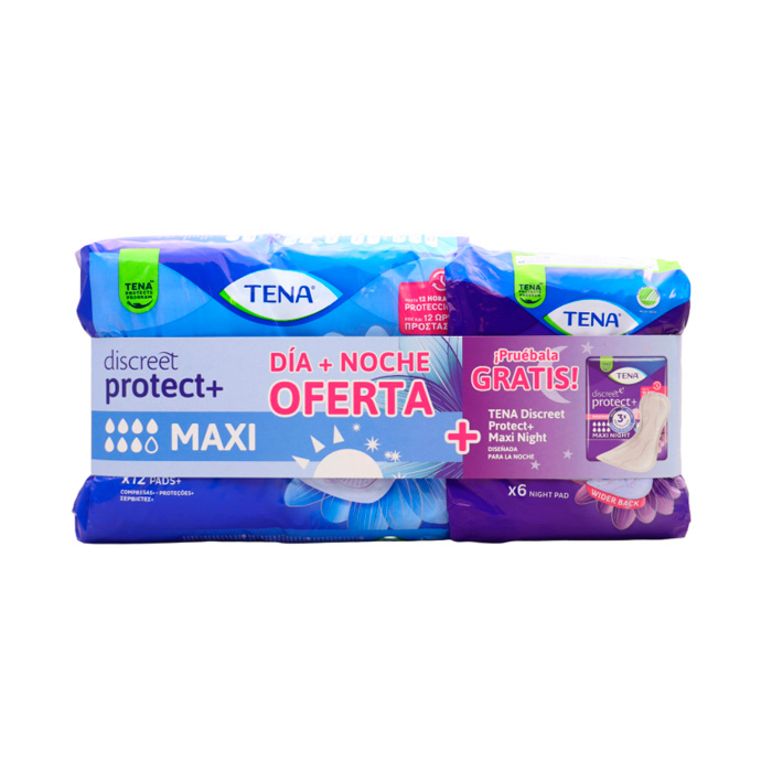 Tena Discreet Maxi Día 12uds + Tena Discret Maxi Noche 6uds