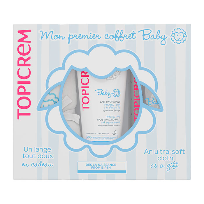 Topicrem Baby Cofre Leche Hidratante Protectora de 200ml + Gel Limpiador Suave de 500ml + Regalo