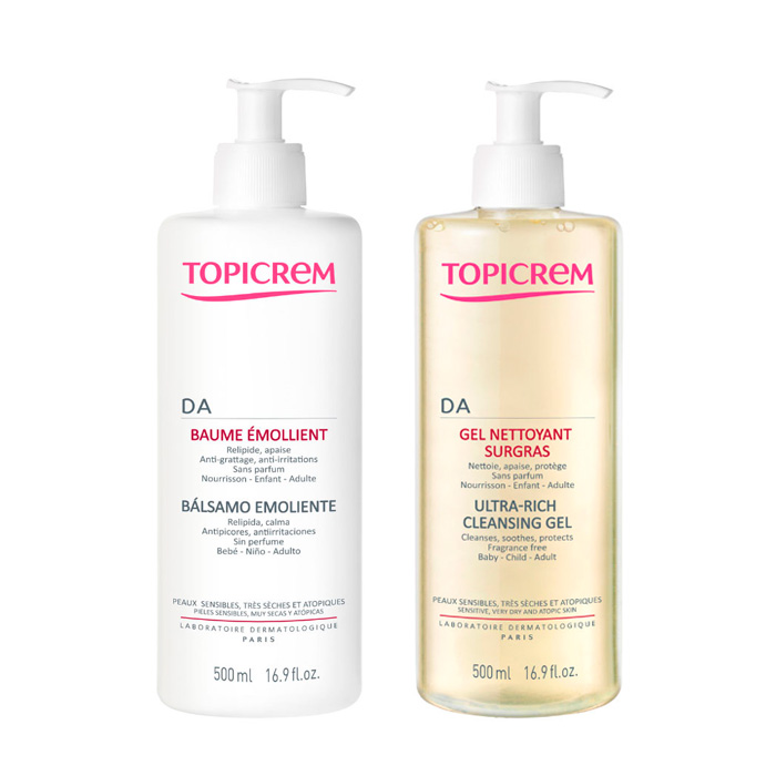 Topicrem Da Pack Bálsamo Emoliente 500ml + Gel Limpiador Sobreengrasante 500ml