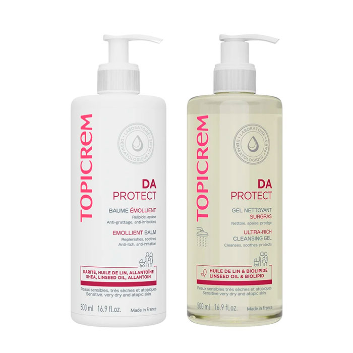 Topicrem Da Protect Pack Bálsamo Emoliente 500ml + Gel Limpiador Sobreengrasante 500ml