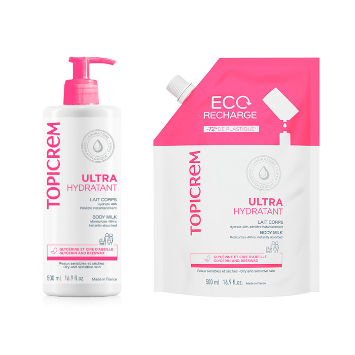 Topicrem Pack Leche Ultra Hidratante Corporal 500ml + Eco-recarga 500ml