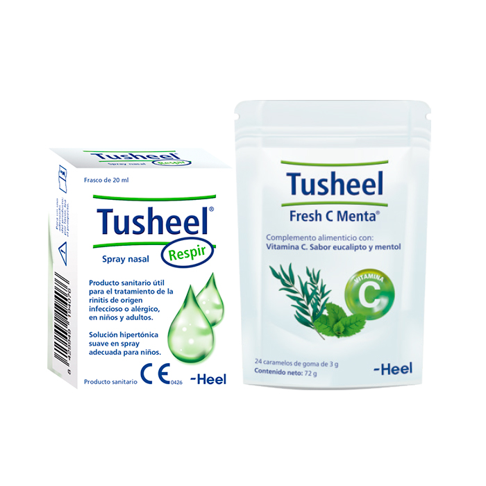 Tusheel Respir Spray Nasal 20ml + Tusheel Fresh C Menta 24 Caramelos de Goma