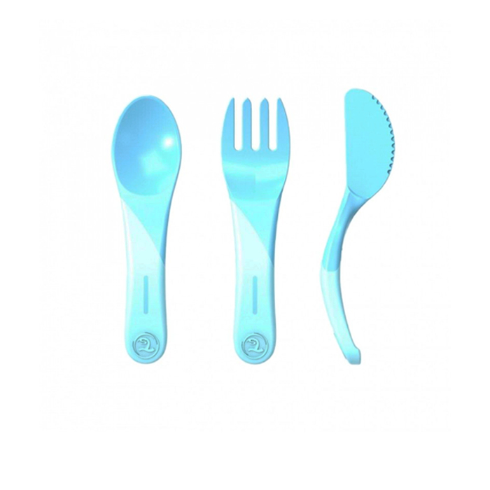 Twistshake Set Cubiertos de Aprendizaje Azul +6m