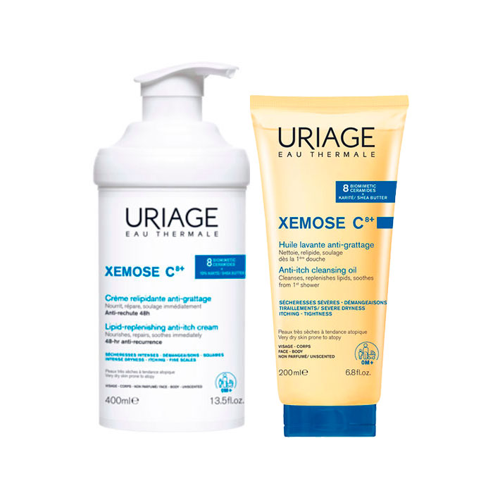 Uriage Xémose C8+ Pack Crema Relipidizante Anti-irritaciones 400ml + Aceite Limpiador Calmante 200ml