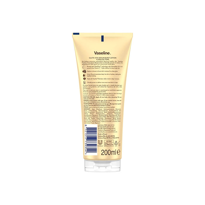 Vaseline Gluta-hya Loción Sérum Corporal Flawes Tone 200ml