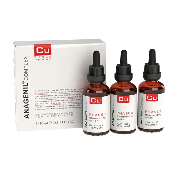 Vital Plus Active Cu Anagenil Pack Tratamiento Anticaída Trifásico 3x40ml