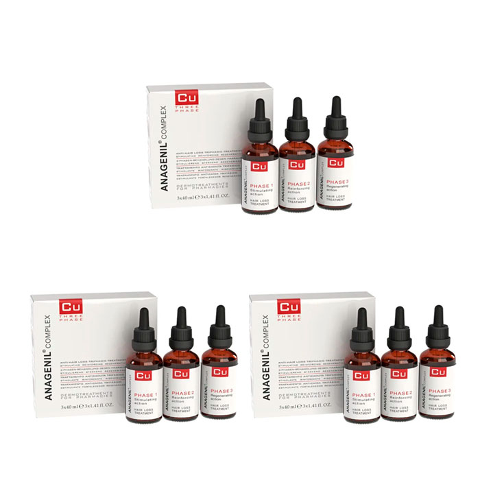Vital Plus Active Cu Pack Triplo Tratamiento Anticaída Trifásico 9x40ml
