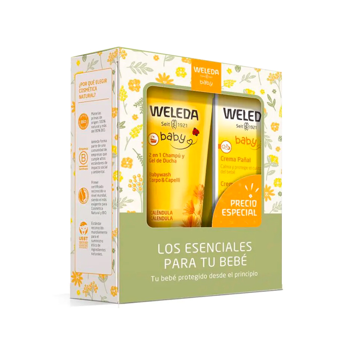 Weleda Caléndula Pack Champú y Gel de Ducha 200ml + Crema Pañal 75ml