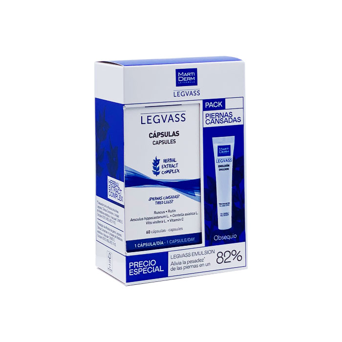 Comprar Martiderm Pack Legvass 60 Capsulas + Regalo Legvass Emulsion 15ml